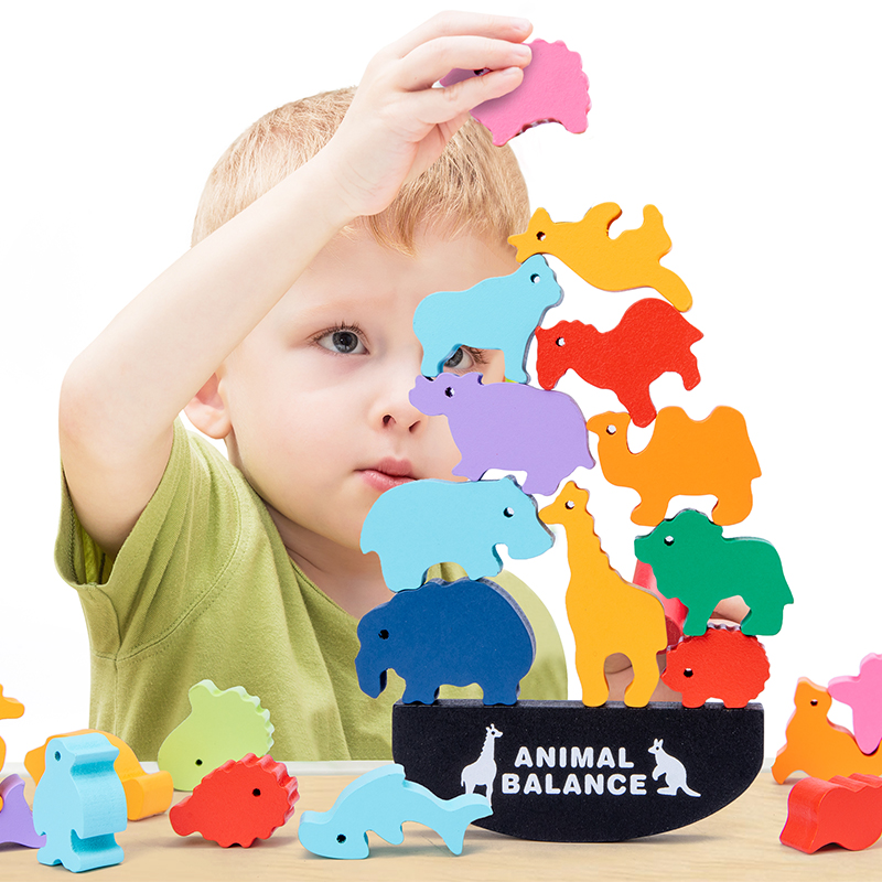 Board Game Enthusiast - Montessori Children Wooden Animal Balance Blocks