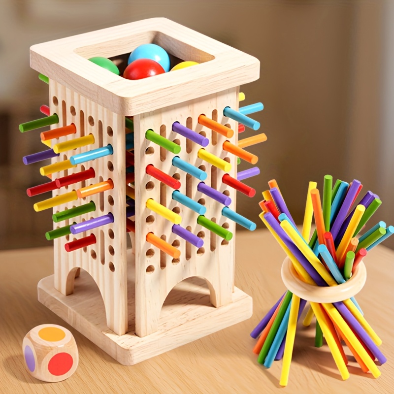 Board Game Enthusiast - Montessori Wooden Board Game Colorful Sticks