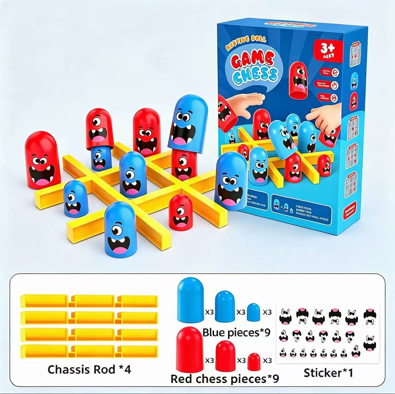 Board Game Enthusiast - Tic-Tac-Toe Eat-and-Be-Sized Stacking Cups Dual Battle