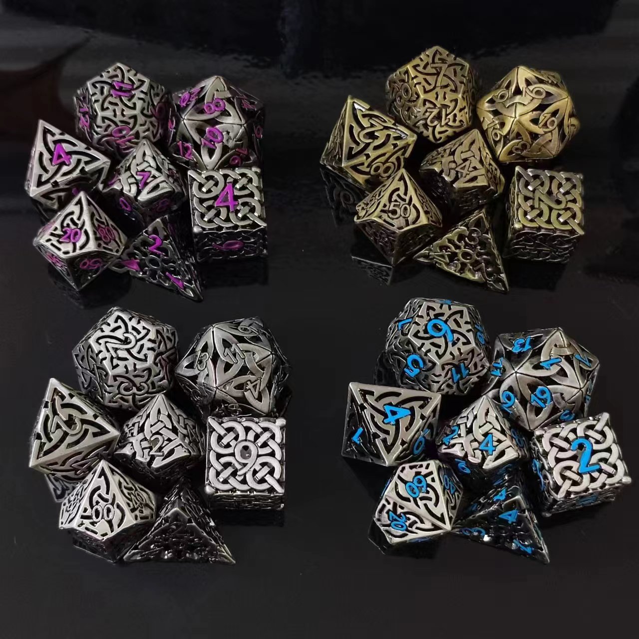 7 Pcs Cosplay D4-D20 DND Brass - Dice Set Polyhedral 评论和价格