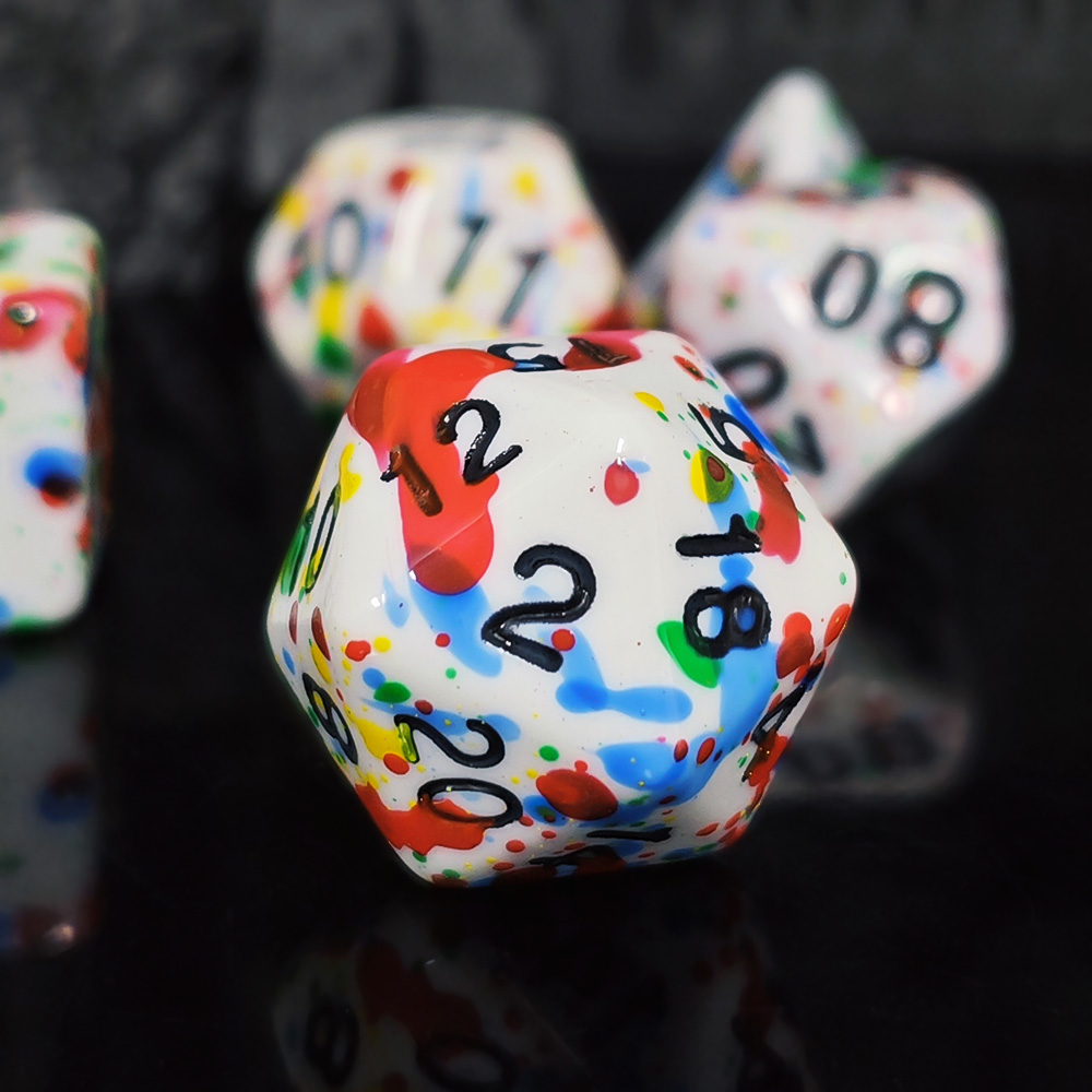Paint Splatter Dice Set - 7PCS - Dice Set Polyhedral 评论和价格