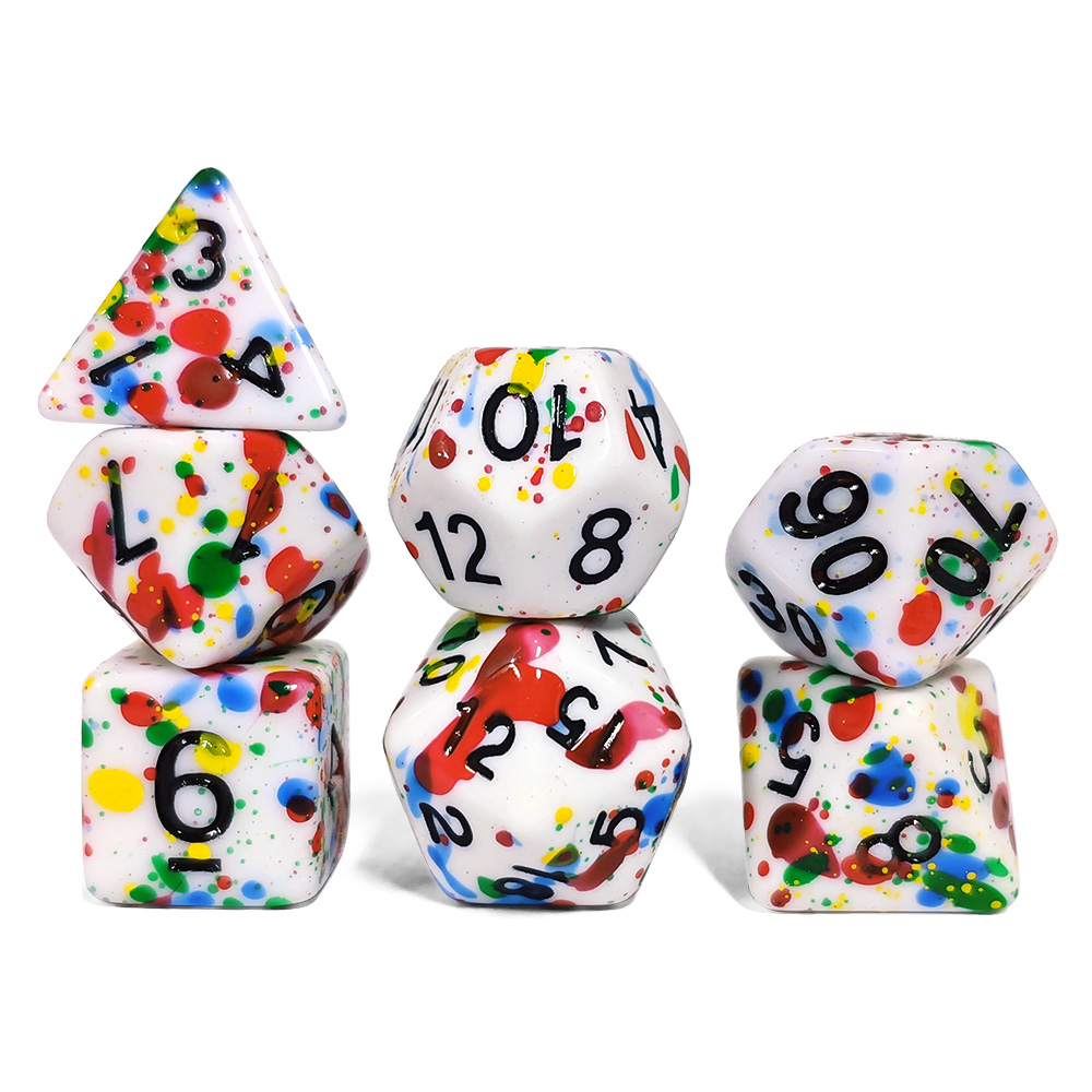 Paint Splatter Dice Set - 7PCS - Dice Set Polyhedral 评论和价格