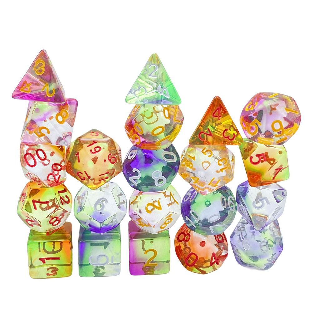 7PCS Digital Dice Set Transpar - Dice Set Polyhedral 评论和价格