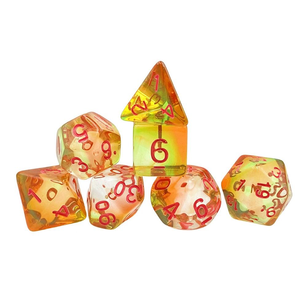 7PCS Digital Dice Set Transpar - Dice Set Polyhedral 评论和价格
