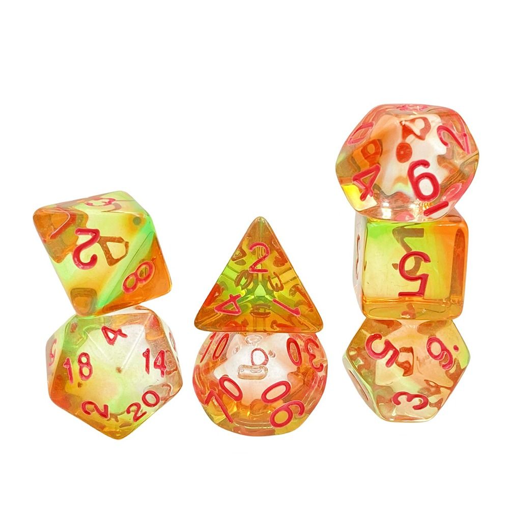 7PCS Digital Dice Set Transpar - Dice Set Polyhedral 评论和价格