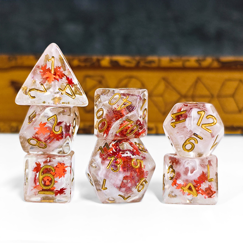 7PCS DND Dices Transparent Res - Dice Set Polyhedral 评论和价格