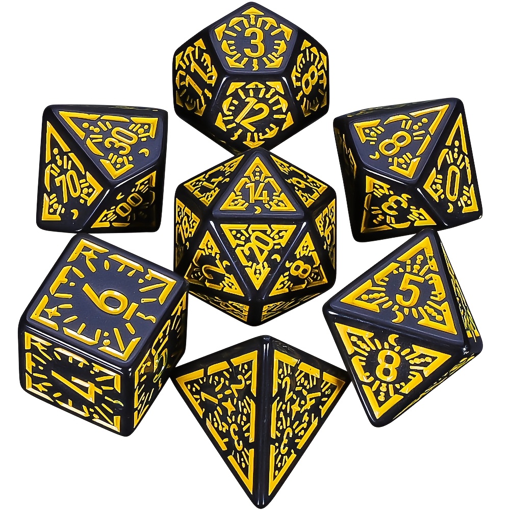DND Dice Set -7pc Carved Patte - Dice Set Polyhedral 评论和价格