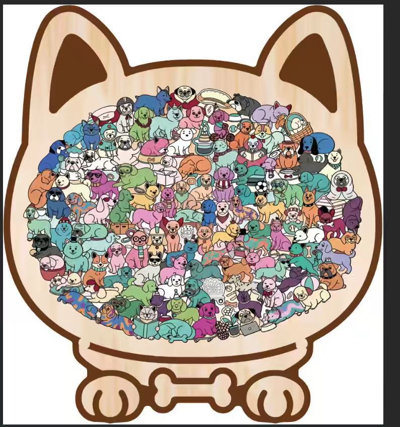 Irregular Cat Shape Wooden Puz - Board Game Festival 评论和价格