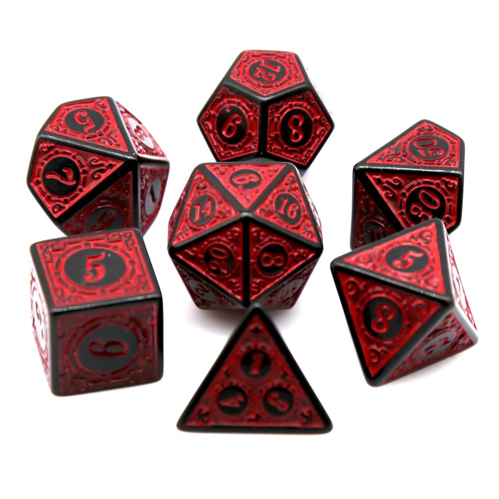 7Pcs Black Red Acrylic Polyhed - Dice Set Polyhedral 评论和价格